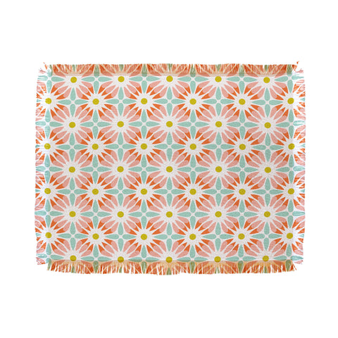 Heather Dutton Crazy Daisy Sorbet Throw Blanket