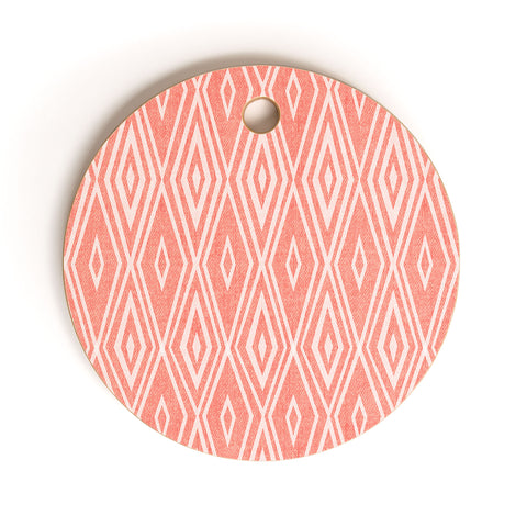 Heather Dutton Crystalline Living Coral Cutting Board Round