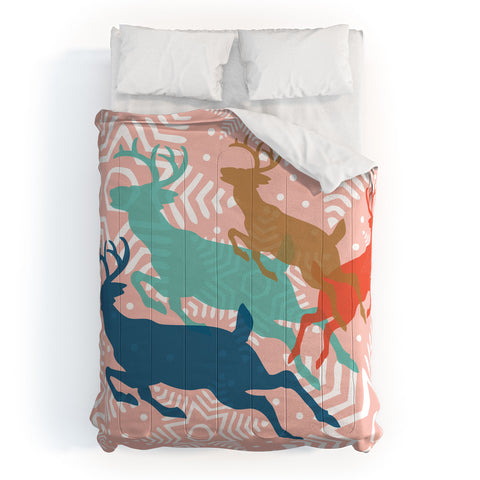Heather Dutton Dashing Through The Snow Serene Comforter