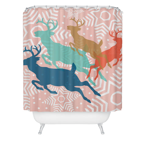 Heather Dutton Dashing Through The Snow Serene Shower Curtain