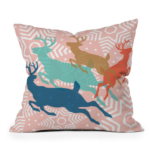 Heather Dutton Dashing Through The Snow Serene Throw Pillow