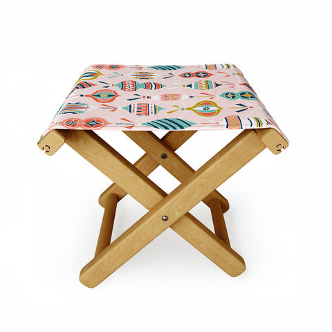 Heather Dutton Decorated Blush Folding Stool