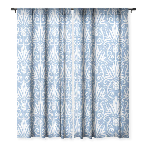 Heather Dutton Delancy Cornflower Blue Sheer Window Curtain