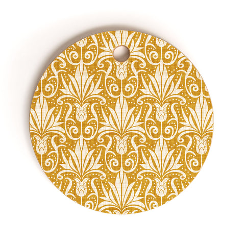 Heather Dutton Delancy Goldenrod Cutting Board Round