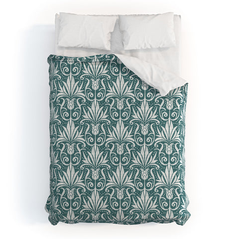 Heather Dutton Delancy Teal Duvet Cover