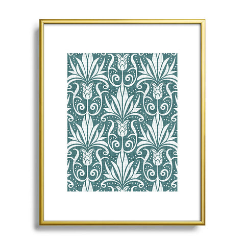 Heather Dutton Delancy Teal Metal Framed Art Print