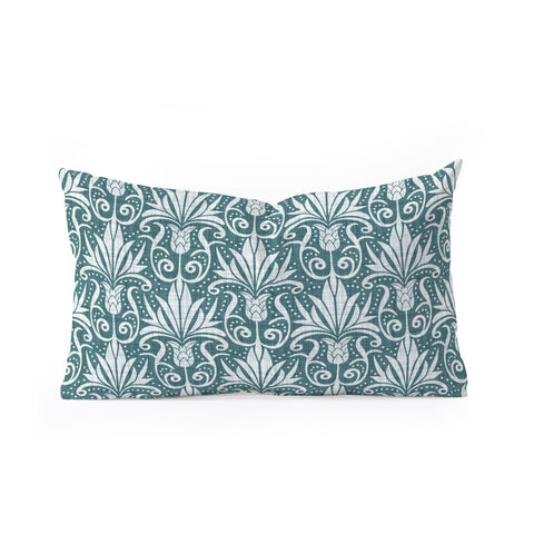 Heather Dutton Delancy Teal Oblong Throw Pillow