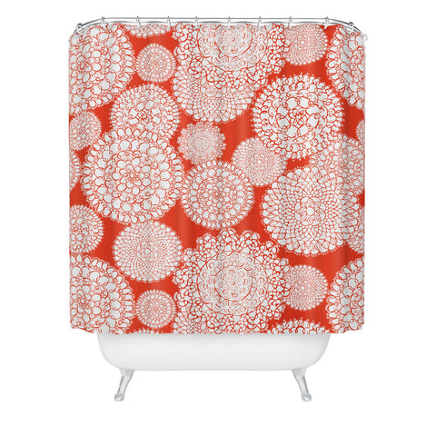 Heather Dutton Delightful Doilies Saffron Shower Curtain