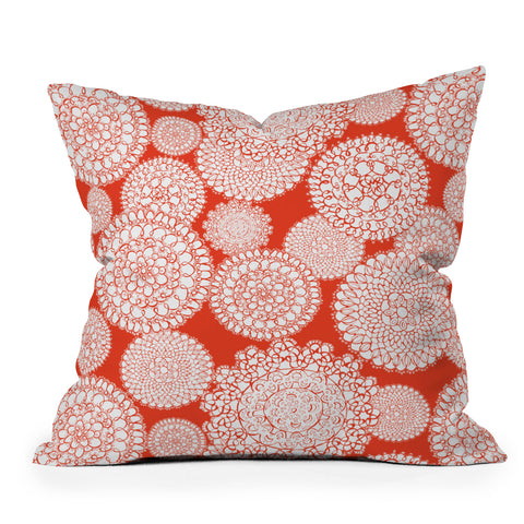 Heather Dutton Delightful Doilies Saffron Throw Pillow