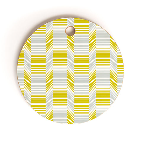Heather Dutton Delineate Citron Cutting Board Round