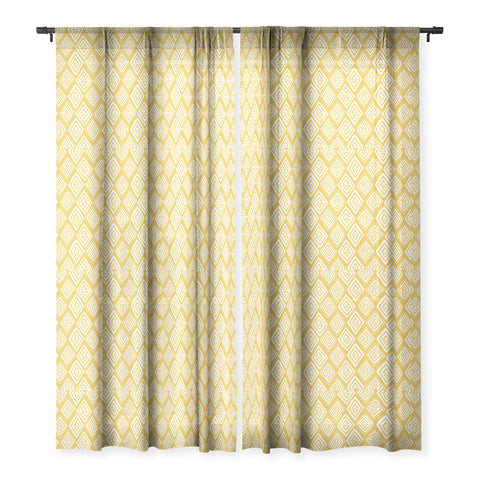Heather Dutton Diamond In The Rough Gold Sheer Window Curtain