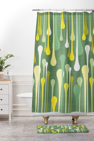 Heather Dutton Droplets Shower Curtain And Mat