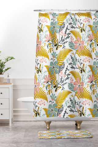 Heather Dutton Eden White Shower Curtain And Mat