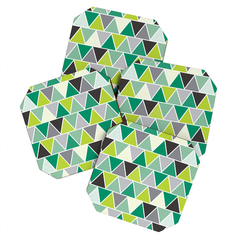 Heather Dutton Emerald Triangulum Coaster Set