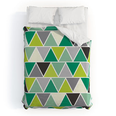 Heather Dutton Emerald Triangulum Duvet Cover