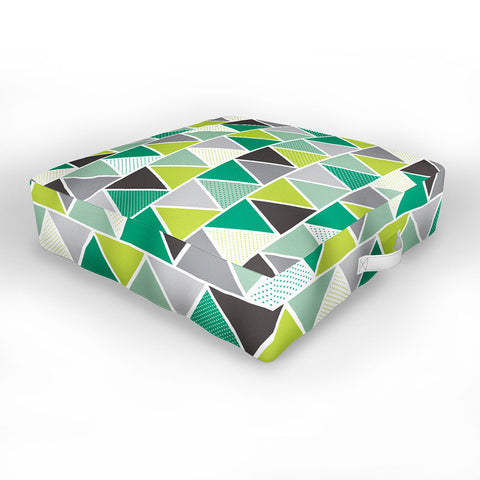 Heather Dutton Emerald Triangulum Outdoor Floor Cushion