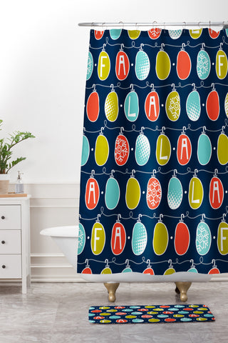 Heather Dutton Fa La La La La Shower Curtain And Mat