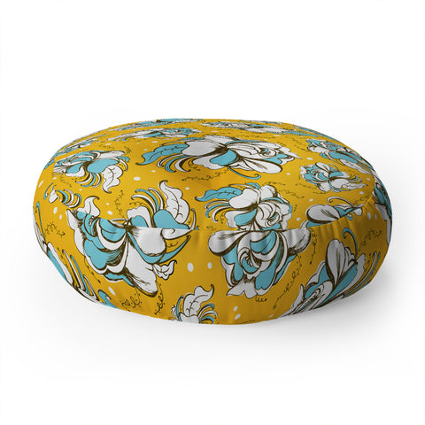 Heather Dutton Felicity Golden Floor Pillow Round