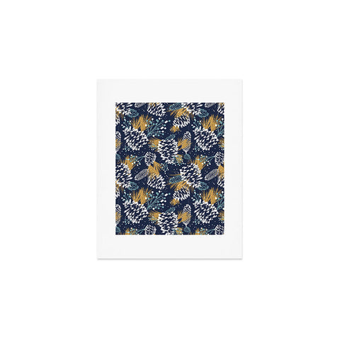 Heather Dutton Festive Forest Navy Art Print