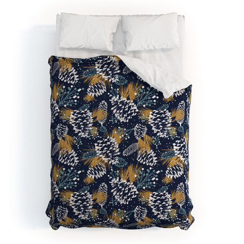 Heather Dutton Festive Forest Navy Comforter
