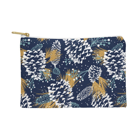 Heather Dutton Festive Forest Navy Pouch