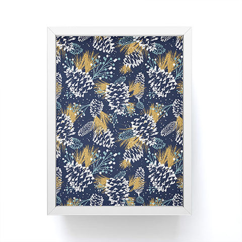 Heather Dutton Festive Forest Navy Framed Mini Art Print