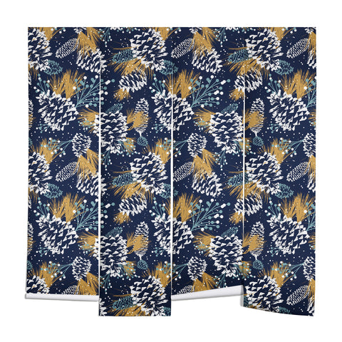 Heather Dutton Festive Forest Navy Wall Mural