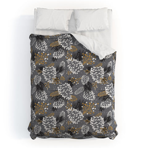 Heather Dutton Festive Forest Silver Comforter