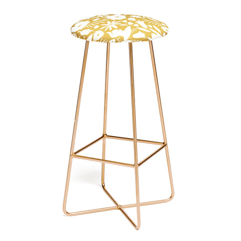Heather Dutton Finley Floral Goldenrod Bar Stool