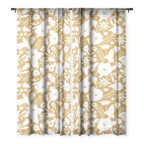 Heather Dutton Finley Floral Goldenrod Sheer Non Repeat