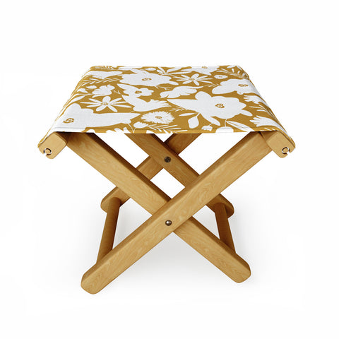 Heather Dutton Finley Floral Goldenrod Folding Stool