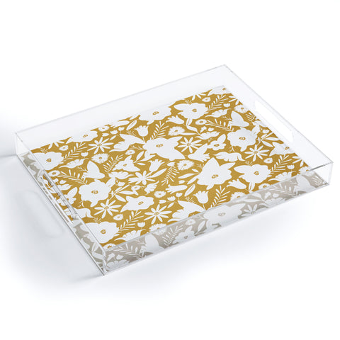 Heather Dutton Finley Floral Goldenrod Acrylic Tray