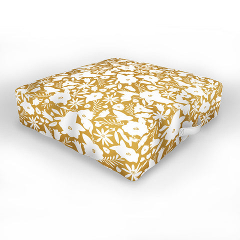 Heather Dutton Finley Floral Goldenrod Outdoor Floor Cushion