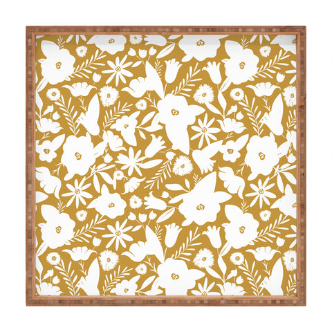 Heather Dutton Finley Floral Goldenrod Square Tray