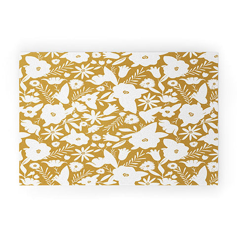 Heather Dutton Finley Floral Goldenrod Welcome Mat