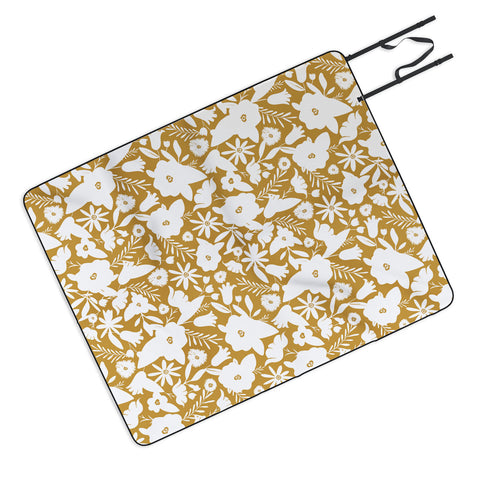 Heather Dutton Finley Floral Goldenrod Picnic Blanket