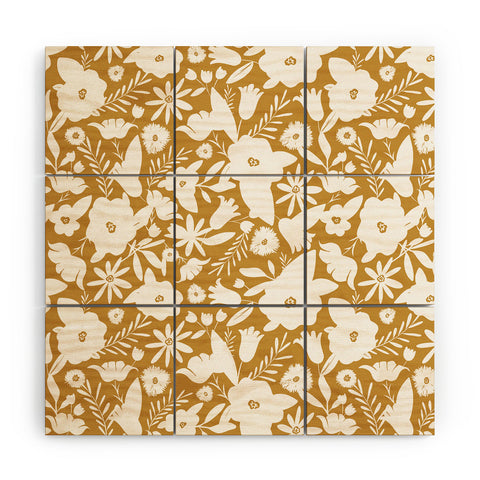 Heather Dutton Finley Floral Goldenrod Wood Wall Mural