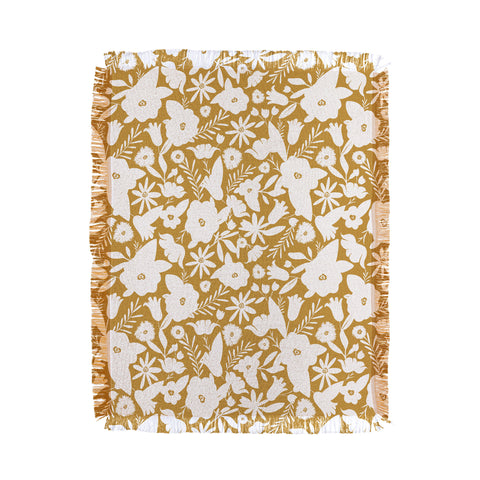 Heather Dutton Finley Floral Goldenrod Throw Blanket