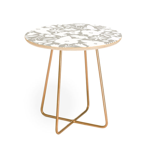 Heather Dutton Finley Floral Stone Round Side Table