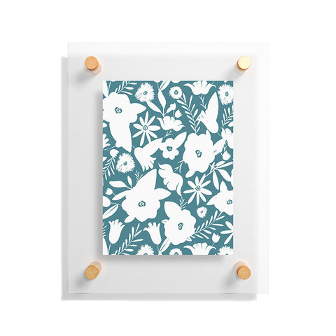 Heather Dutton Finley Floral Teal Floating Acrylic Print