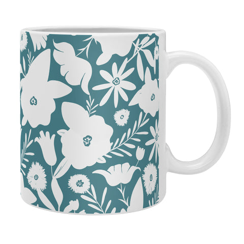 Heather Dutton Finley Floral Teal Coffee Mug