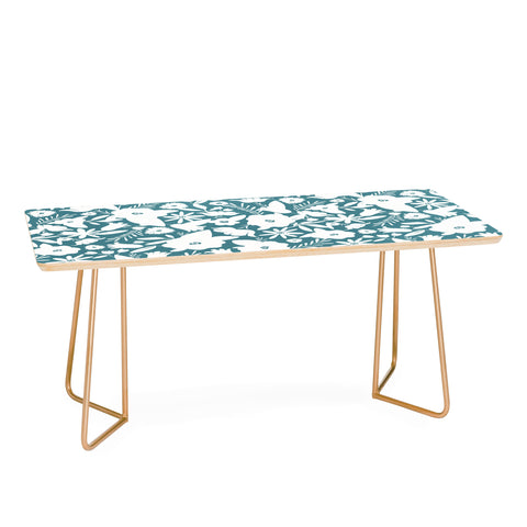 Heather Dutton Finley Floral Teal Coffee Table