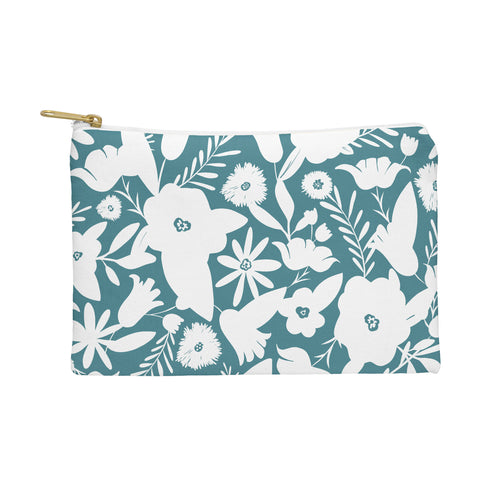Heather Dutton Finley Floral Teal Pouch