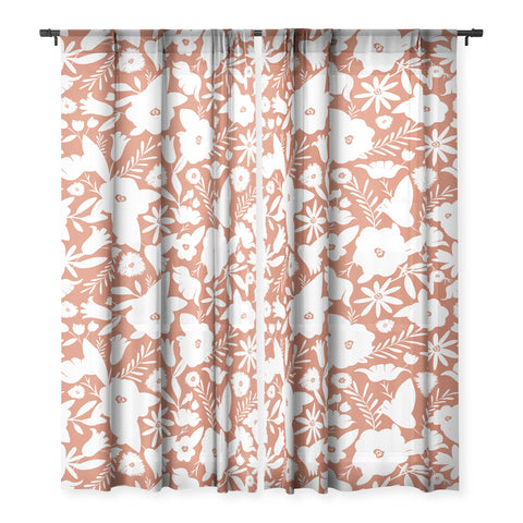 Heather Dutton Finley Floral Terra Cotta Sheer Non Repeat