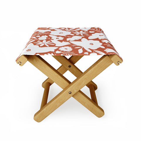Heather Dutton Finley Floral Terra Cotta Folding Stool