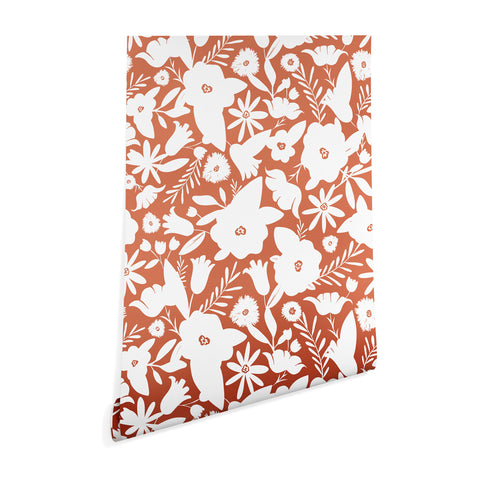 Heather Dutton Finley Floral Terra Cotta Wallpaper