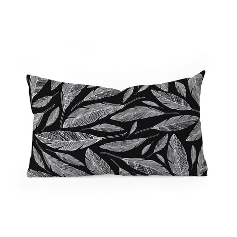 Heather Dutton Float Like A Feather Black Oblong Throw Pillow