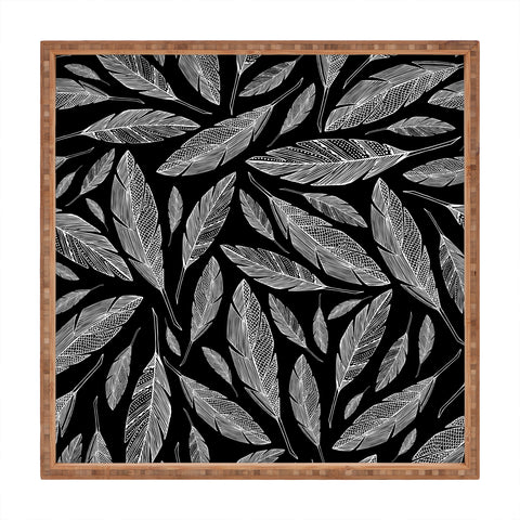 Heather Dutton Float Like A Feather Black Square Tray