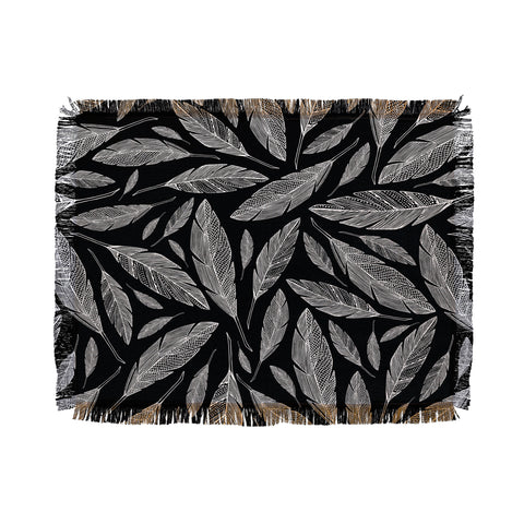 Heather Dutton Float Like A Feather Black Throw Blanket