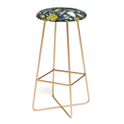Heather Dutton Flora Australis Midnight Bar Stool